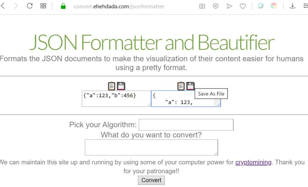 New 'Save As File' function