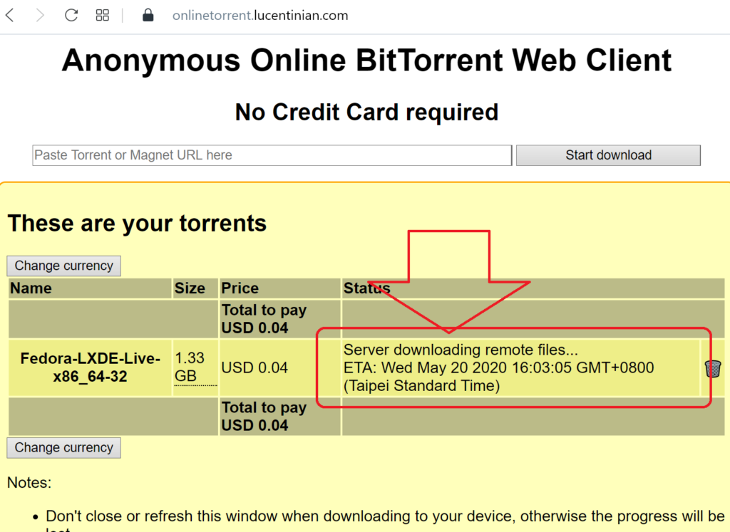 Online Bittorrent Client