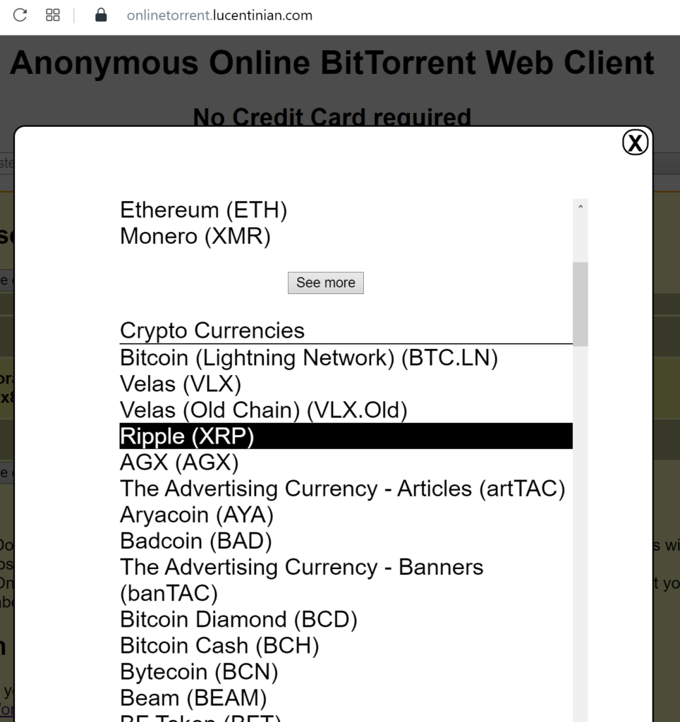 We'll be able to download the full list of supported currencies by clicking "See more" button