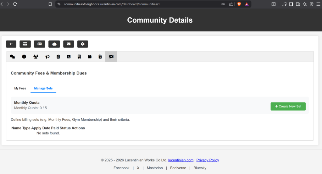 Community Fees & Membership Dues